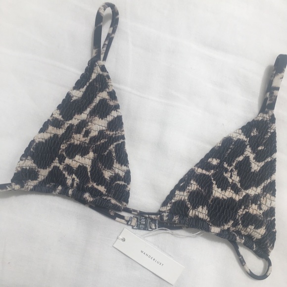 WANDERLUST COCO SHIRRING TOP LEOPARD - Picture 3 of 4